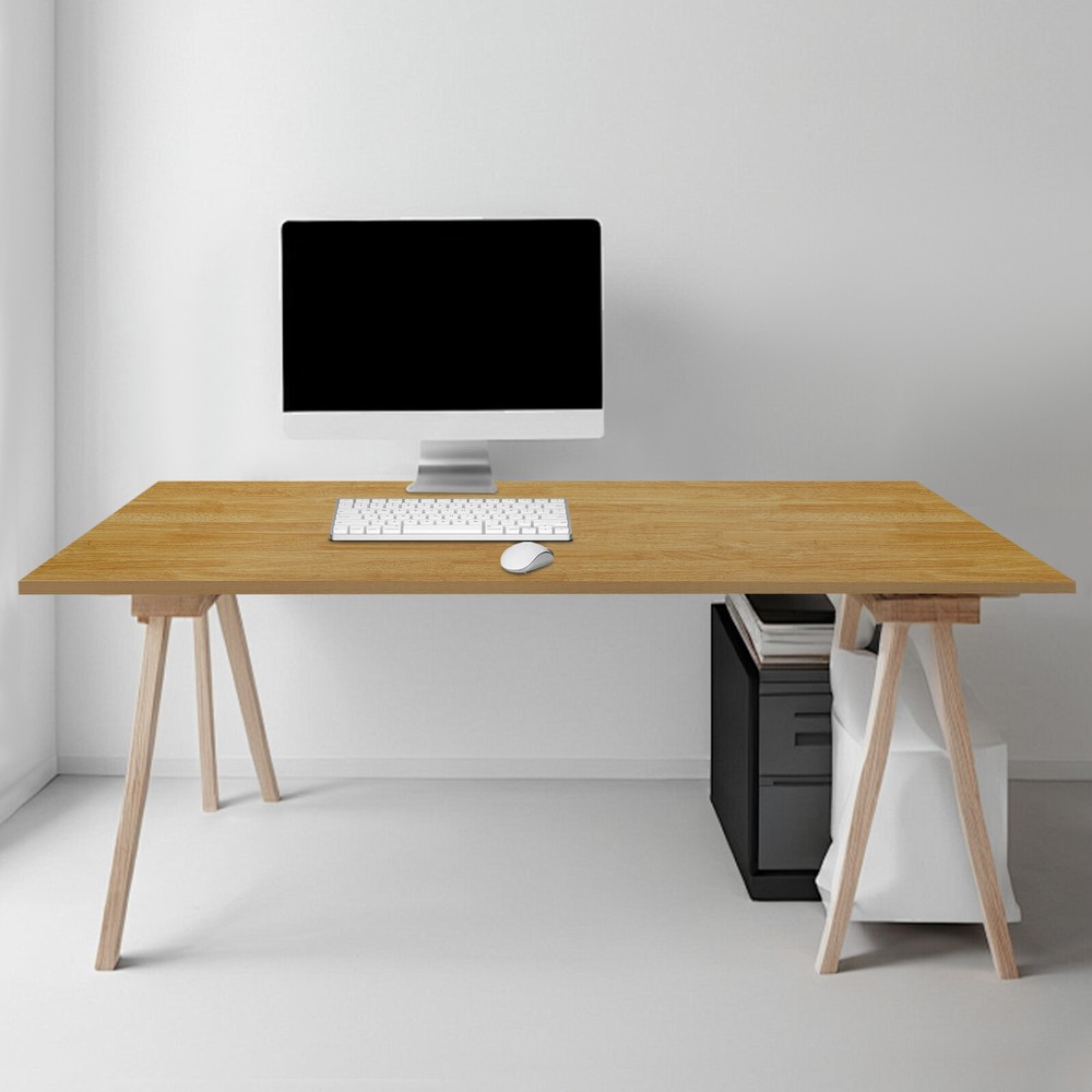Wood Color 60x180x3.5cm Adjustable Workbenches Tabletop Rectangular Countertop