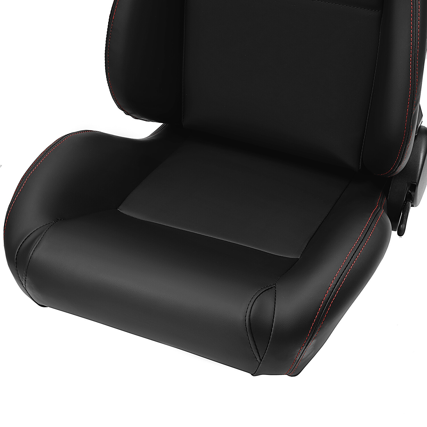 1 Pair Universal Black PVC Leather Easy Reclinable OBS Style Seats Car Seats