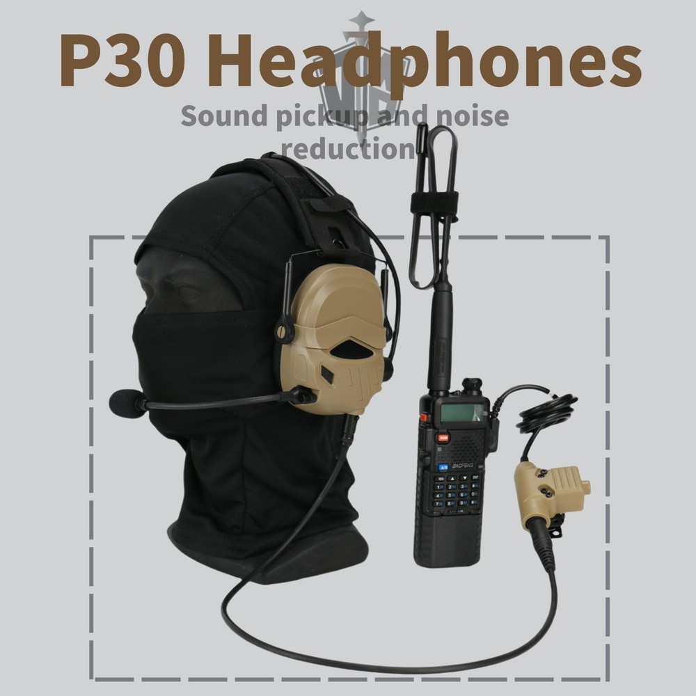 P30 tactical headset with noise cancellation and pickup function