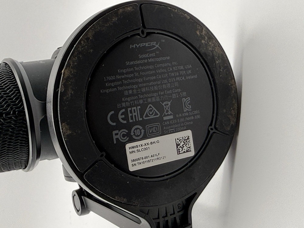 HyperX SoloCast USB Microphone Black, Mute Button, Adjustable Stand/Mount