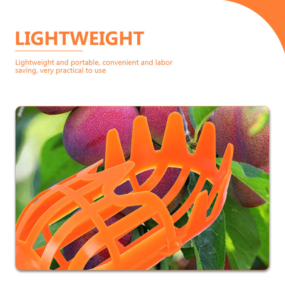 2 Pcs Apple Picker Basket Pole with Fruit Picking Portable Orange