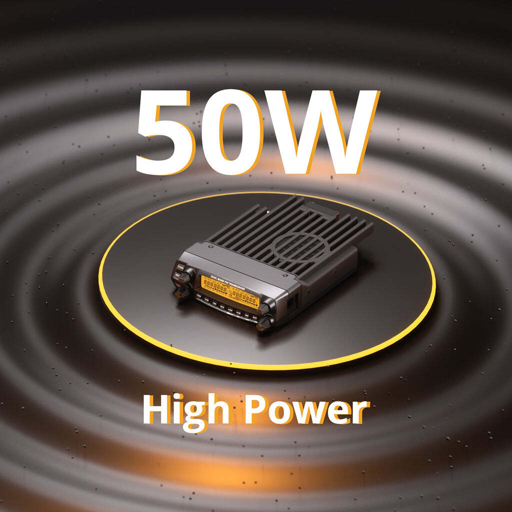 Radioddity DB50 Dual Band Mobile Radio | 50W | Large LCD Display