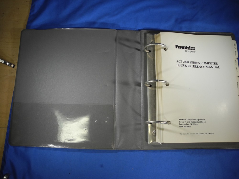 Vintage Computer Franklin ACE 2000, 2100, 2200 User Reference Manual