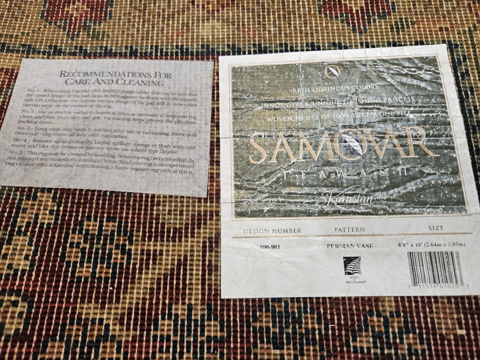 8x10 KARASTAN SAMOVAR TEAWASH KIRMAN VASE 901 -100% WOOL RUG EXCELLENT CONDITION