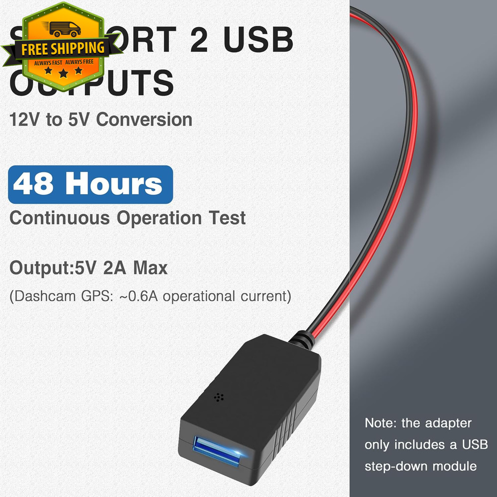 Dash Cam Power Adapter for Rearview Mirror USB Plug & Play