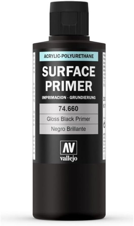 Vallejo Black Primer Acry-Poly 200ml Paint