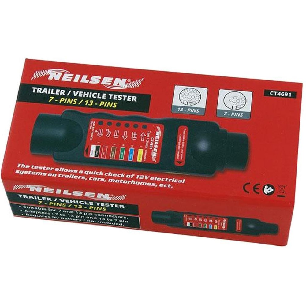 Trailer Socket Tester Electrical Tow Bar Wiring Circuit Light Test Tool CT4691
