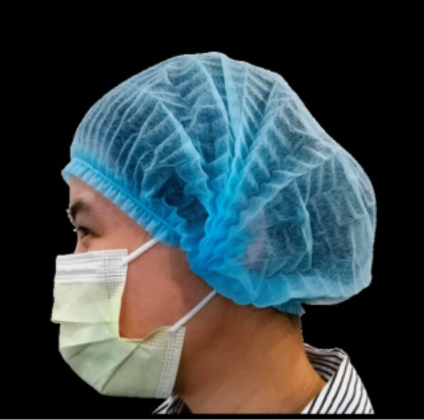 1000 Case - Medline 24" Blue Bouffant Cap Non Woven Disposable Hairnet CRI1404A