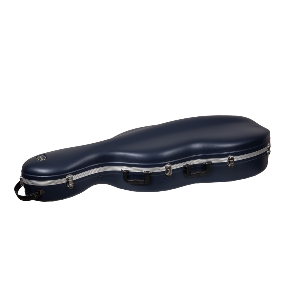 Crossrock 4/4 & 3/4 Cello Case with Wheels-Matte Blue ABS Shell-Backpack Strap