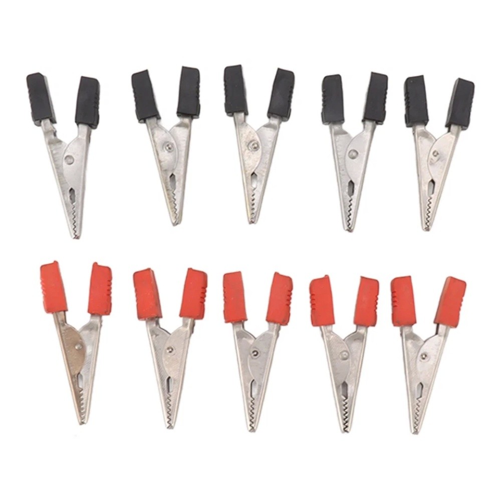 20 Pcs Nickel Plating Crocodile Clip Set Strong Spring For Electrical Testing