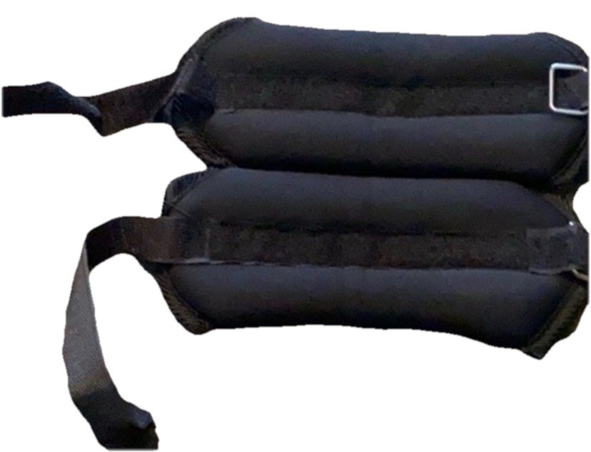 2 Black Adjustable Ankle Weights With Straps