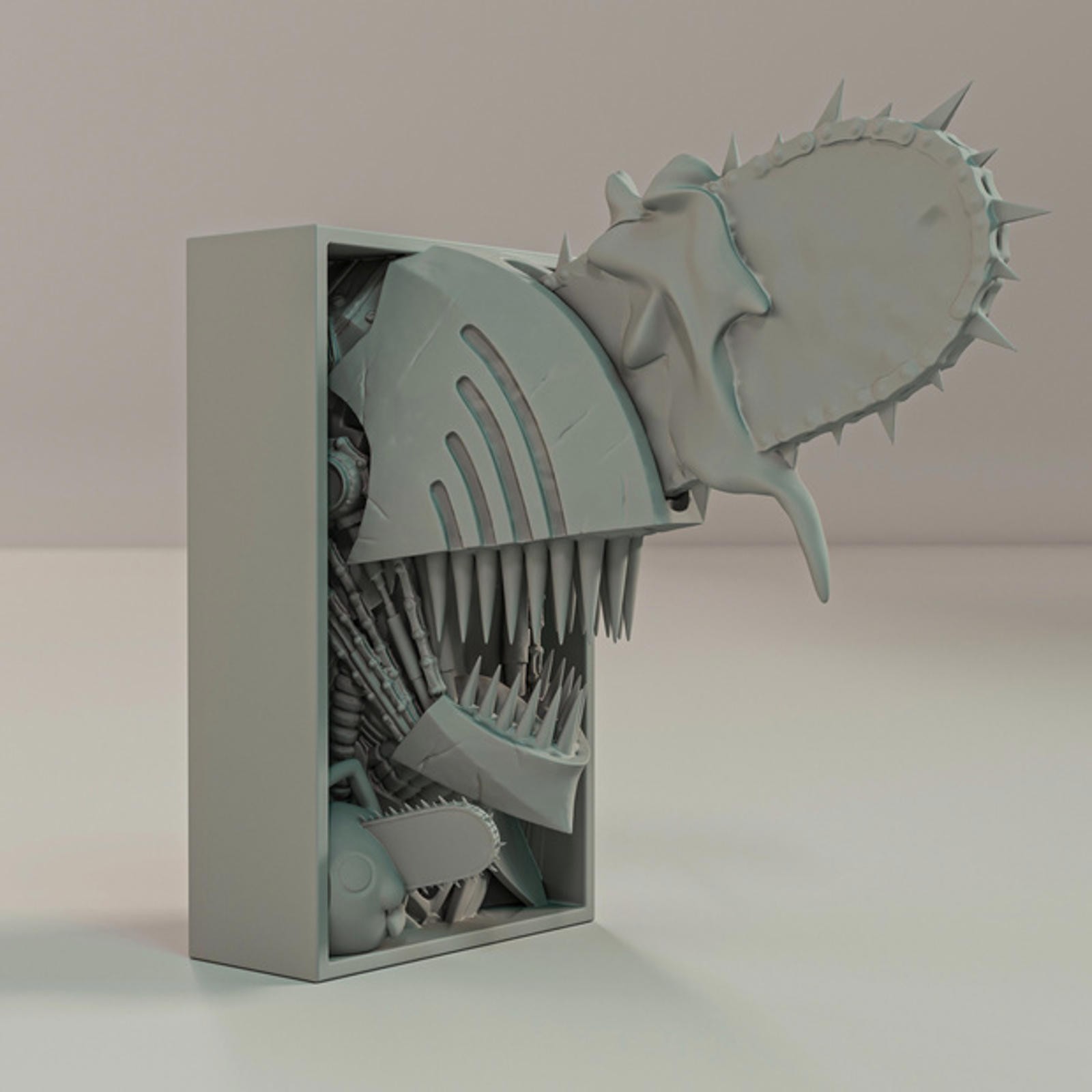 Chainsaw Man Denji Manga Nook - 3D Printed Chainsaw Devil Shelf Insert