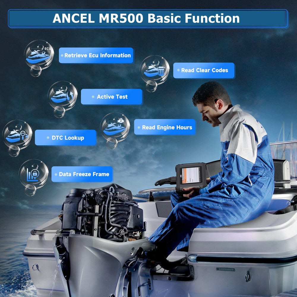 ANCEL MR500 For Suzuki Marine Diagnostic Tool Scanner Code Read Clear Data Flow
