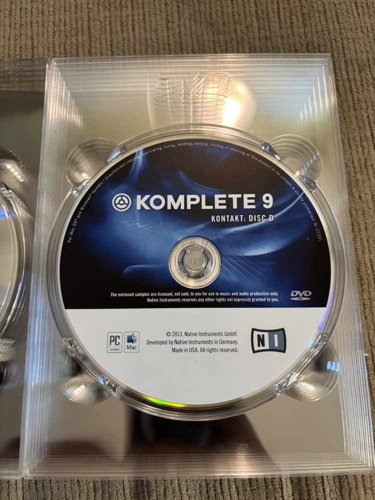 Komplete 9 Native Instruments & Effects Collection 12 Discs No Serial Number