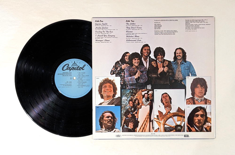 QUICKSILVER MESSENGER SERVICE signed RECORD LP Solid Silver FREIBERG & SEARS coa
