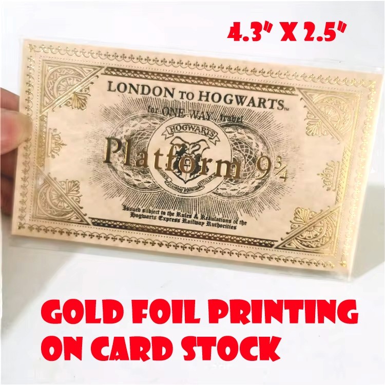 50 Pack Hogwarts Express Train Tickets Platform 9 3/4 Gold Foil for Harry Potter