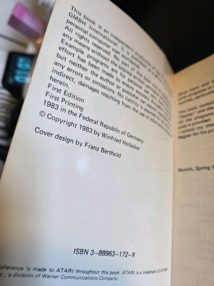 Hackerbook For Your Atari Computer Tips & Tricks HC Wagner 1983 First Edition