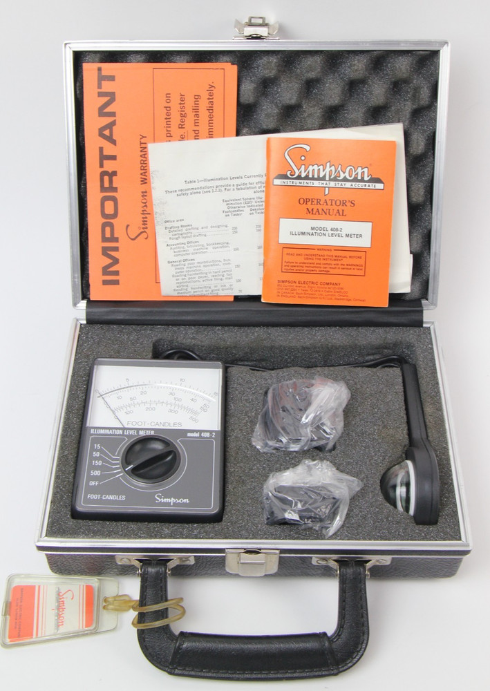Simpson Illumination Level Meter Model 408-2 with Case