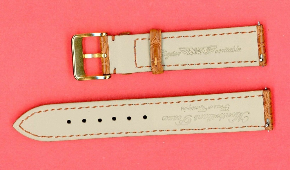 GENUINE ALLIGATOR STRAP COGNAC LIGHT BROWN 18mm 19mm 20mm & EXTRA LONG