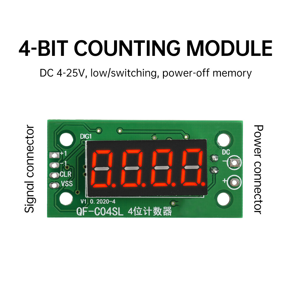 DC4-40V 0-9999 Electronic Digital Counter Module With Power Cut Memory Function