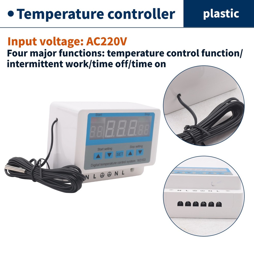 Digital Temperature Controller, 220V, Max 5000W, Digital Thermostat, 30A,1287