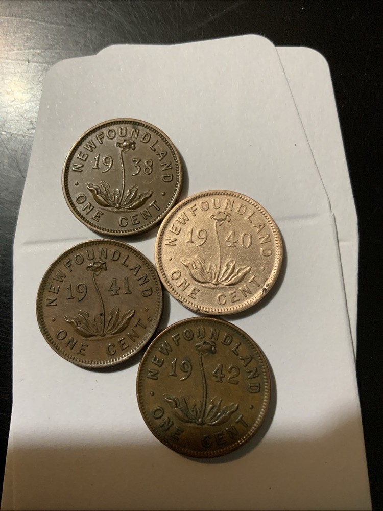 1940 Newfoundland Small Cent 4 Coins