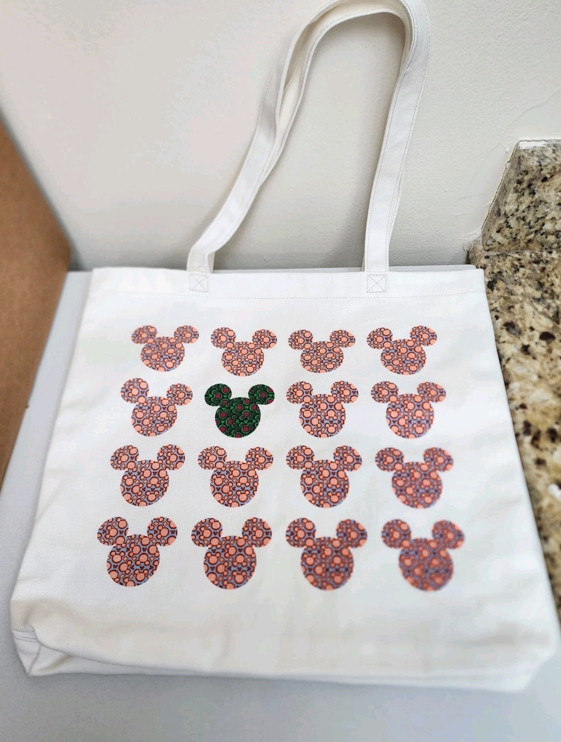 Vera Bradley Disney Woodlark Canvas Tote Mickey Mouse Kaleidoscope Limited NEW