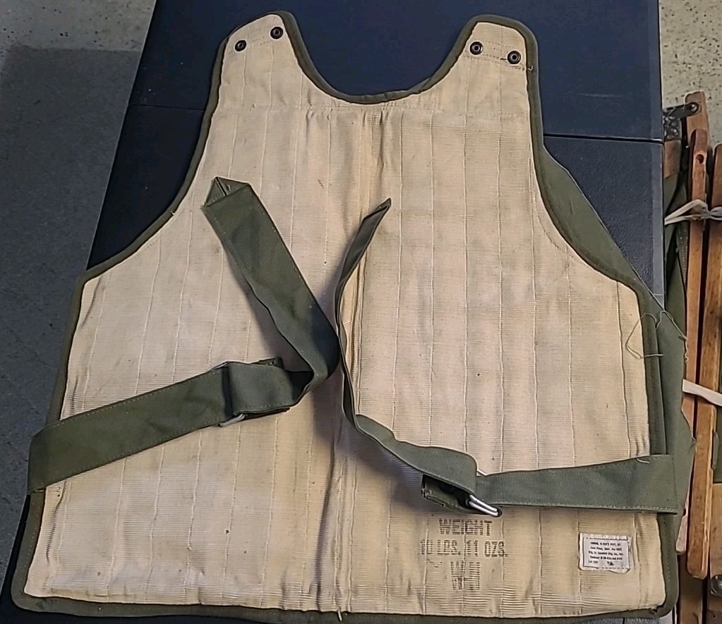 WWII US M1 Flak Vest Body Flyers Protective Armor Jacket Parts Read Description