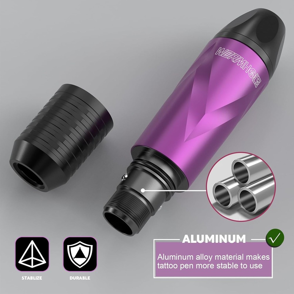 Wormhole Tattoo Gun Kit Wireless Practice One Size, purple