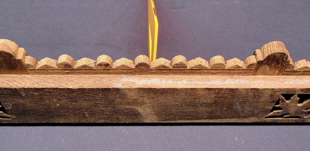 Antique Real Oak Wood Rectangular Dresser Topper Header