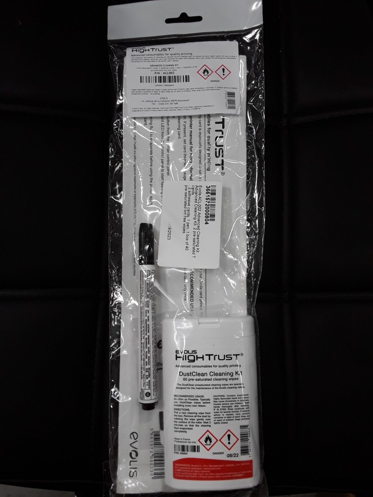 Evolis ACL002 Advanced Cleaning Kit Advanced Cleaning Kit- 2 pre-saturated T ca