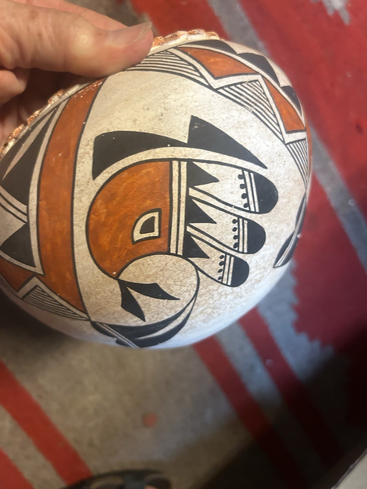 Beautiful Acoma Polychrome Pot W/ Ruffled Rim A. Pasquale Native American Potter