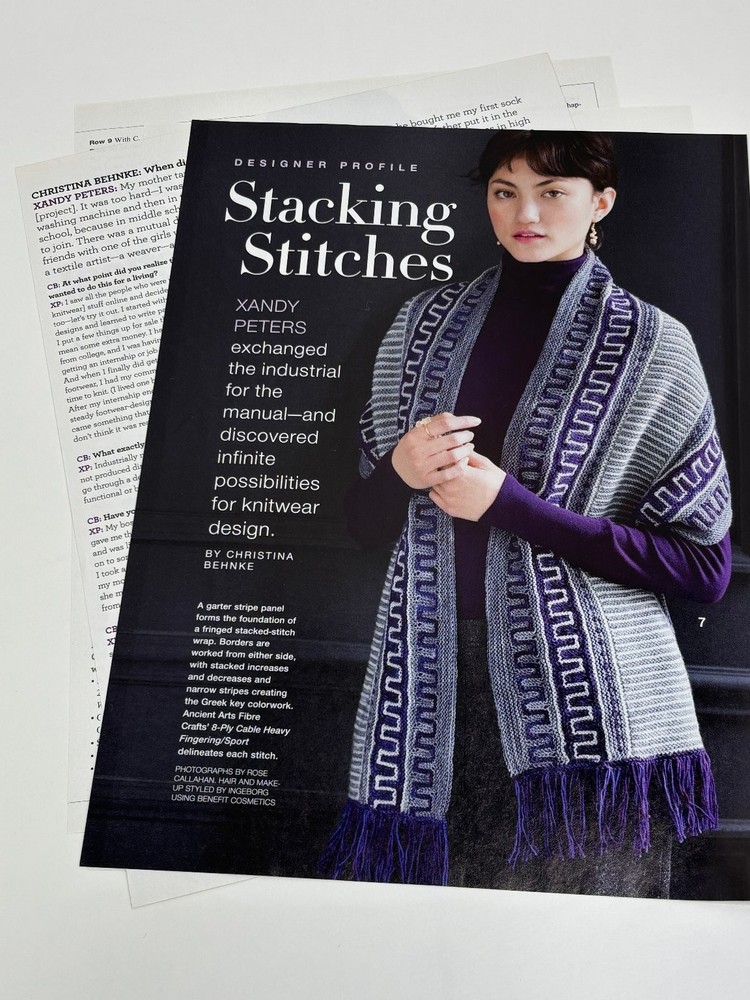 Stacking Stitches Wrap Knitting & Crochet Pattern Magazine Pages
