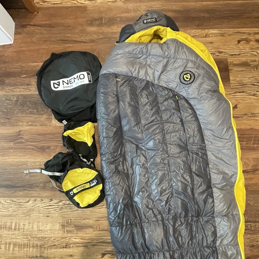 Nemo Sonic Down 0 Degree Down Mummy Sleeping Bag, Stuff Sack & Storage Bag