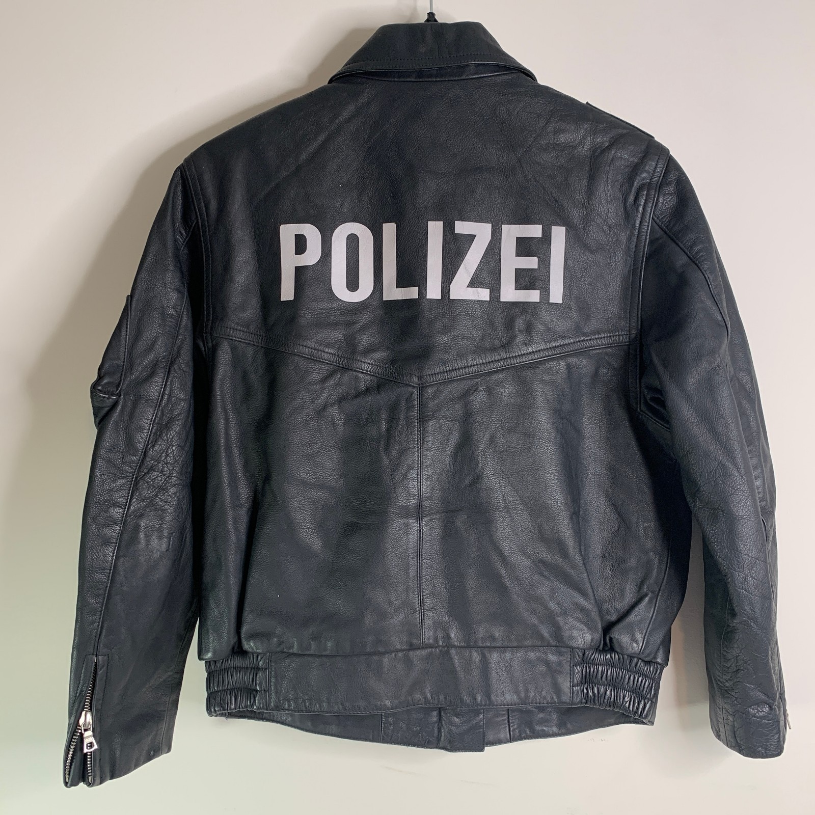 Spieth & Wensky German Polizei Police Leather Motorcycle Jacket RiRi Zip GR 42