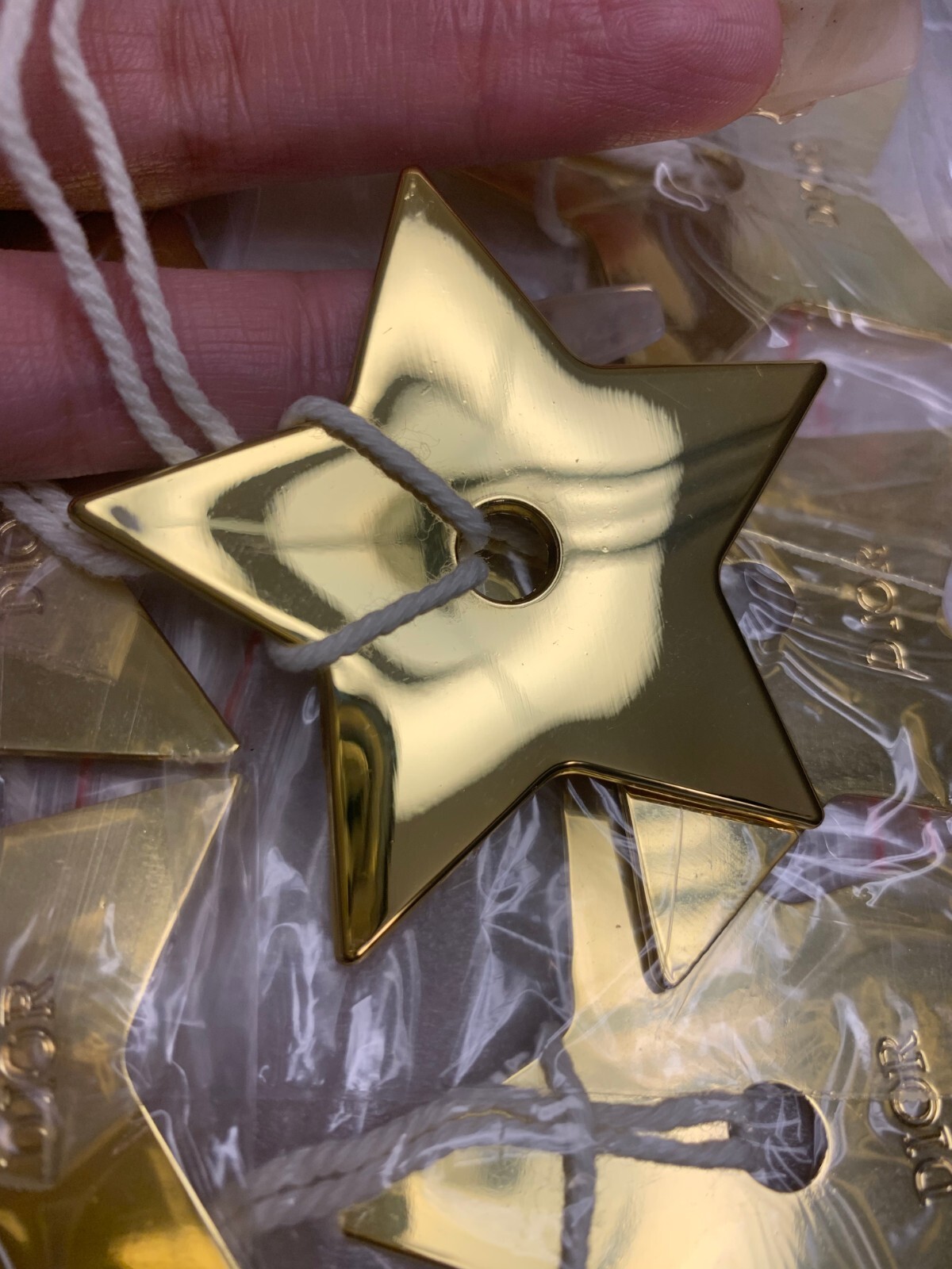 100% Authentic Dior Metal Star Gold Pendant Key Chain Key Ring Bag Charm