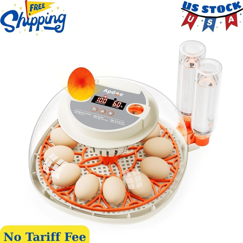 Egg Incubator with Temperature and Humidity Control, Automatic Egg Turning