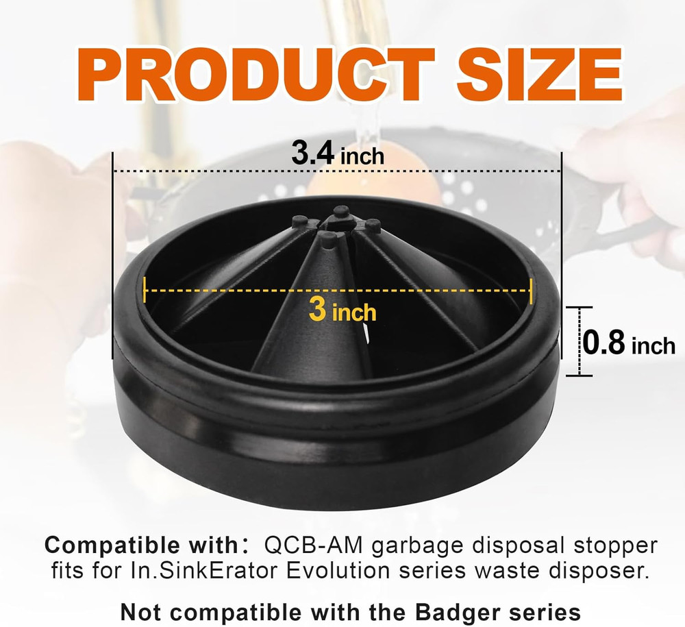 Garbage Disposal Splash Guard 3 3/8 Sink Stopper Replacement 2 Pack