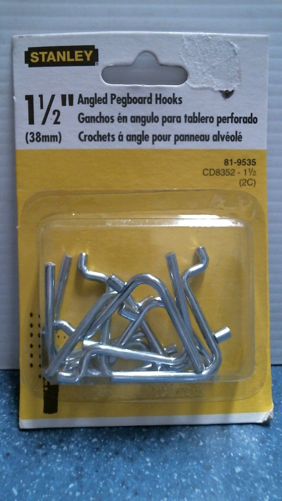 Stanley 1-1/2" Angled Pegboard Hooks (81-9535) FS
