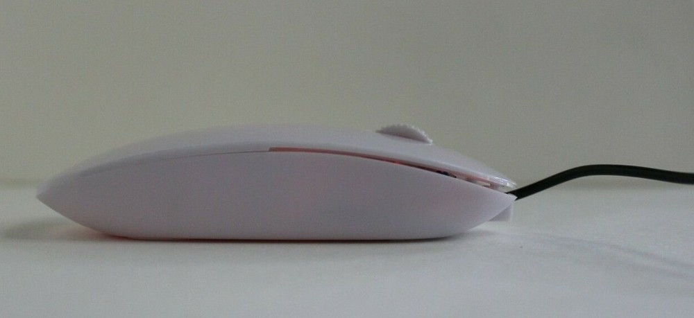 Computer Mouse USB Wired, Scroll Wheel, White, Red LED Light, For Laptop PC Mac