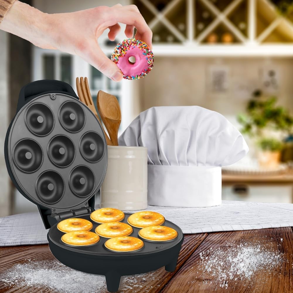 Mini Donut Maker Machine for Holiday, Kid-Friendly, Breakfast or Snack, Desse...