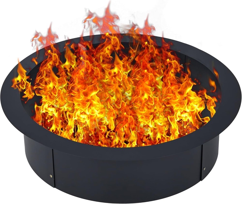 Fire Pit Ring Heavy Duty Metal Round Firepit Rim Insert for DIY Fire Pit Camping