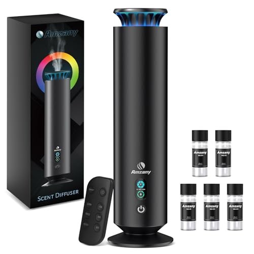 Waterless Scent Diffuser Kit, Scent Diffuser with 7 Lights and Breathing Black