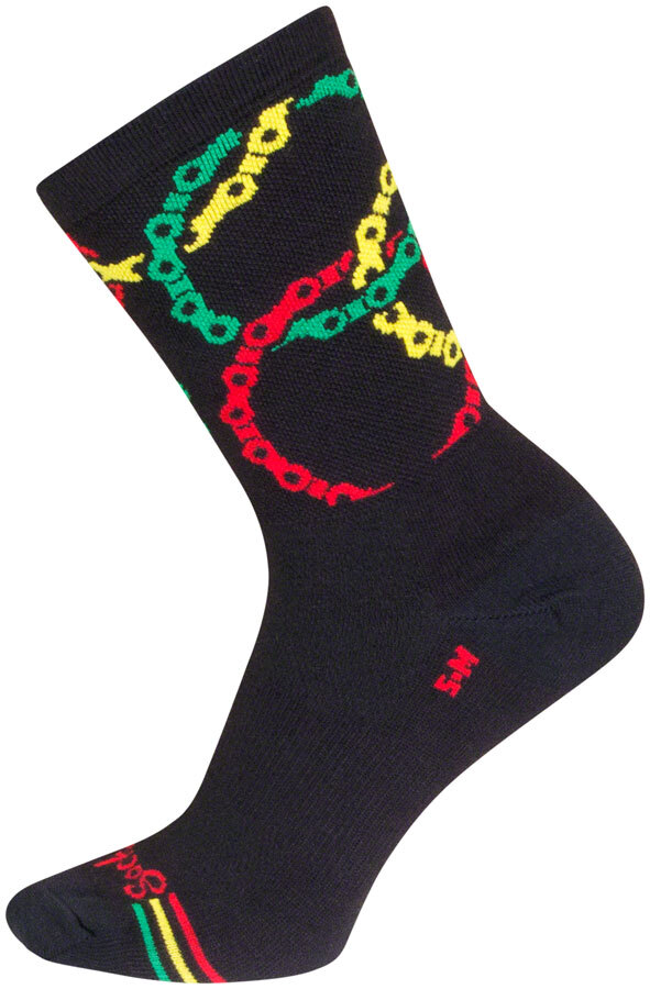 SockGuy Connected Crew Socks - 6 inch, Black/Multi, Large/X-Large
