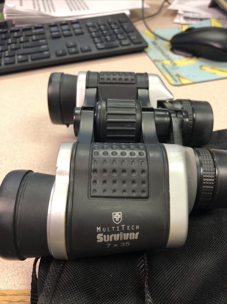 Multitech Survivor Binoculars 7 x 35 Ruby Lens - VGC (with case and covers)