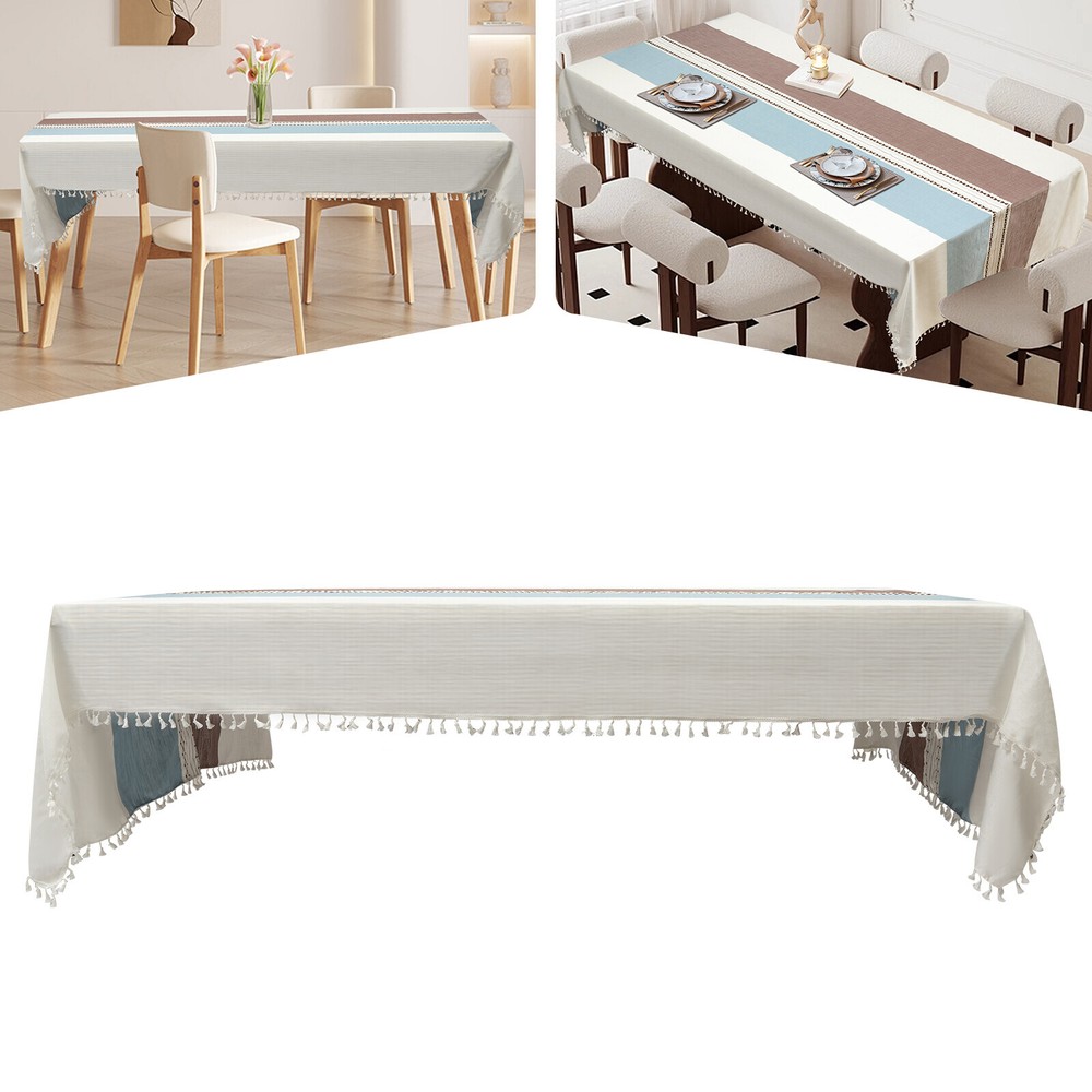 Rectangle Table Cloths Rustic Tablecloth Table Cover Waterproof 140*300cm US