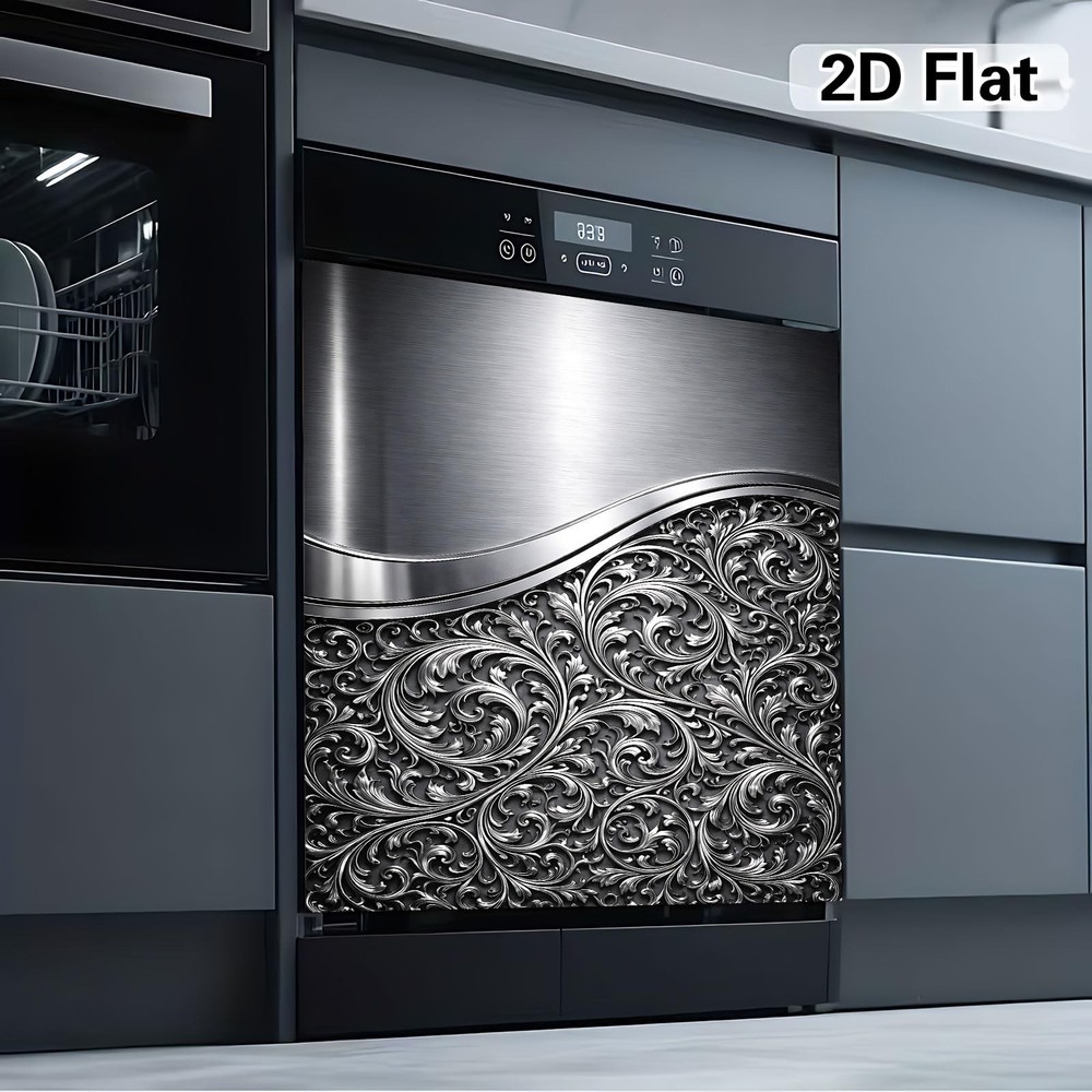 Metal Embossed Cloud Pattern Magnetic Dishwasher Sticker, Creative Kitchen De...