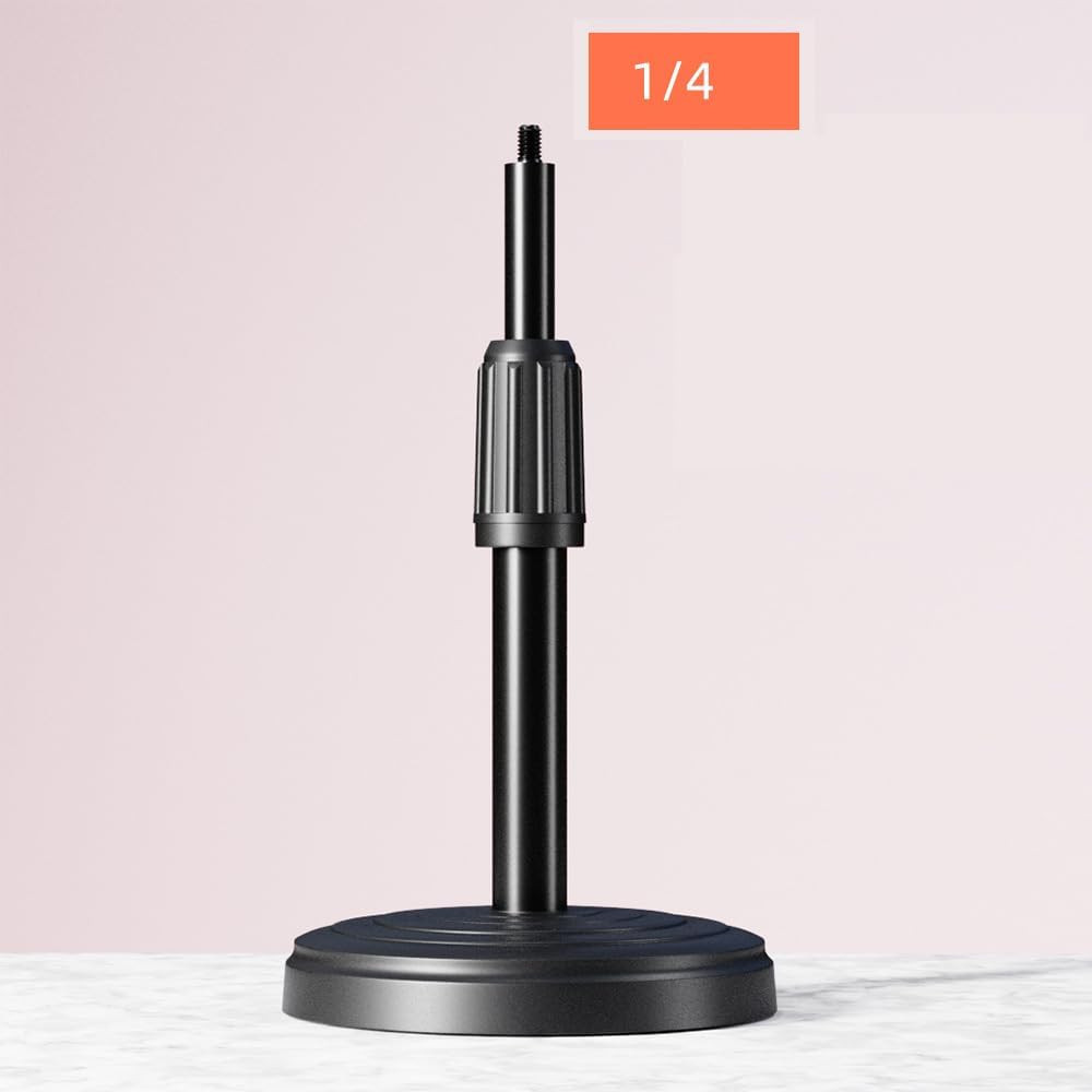 Thtrht Desktop Microphone Stand Replacement Weighted Metal Adjustable Table Mic