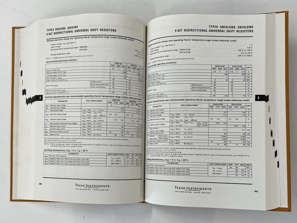 The TTL Data Book for Design Engineers Texas Instruments 1973 1st Edition HC