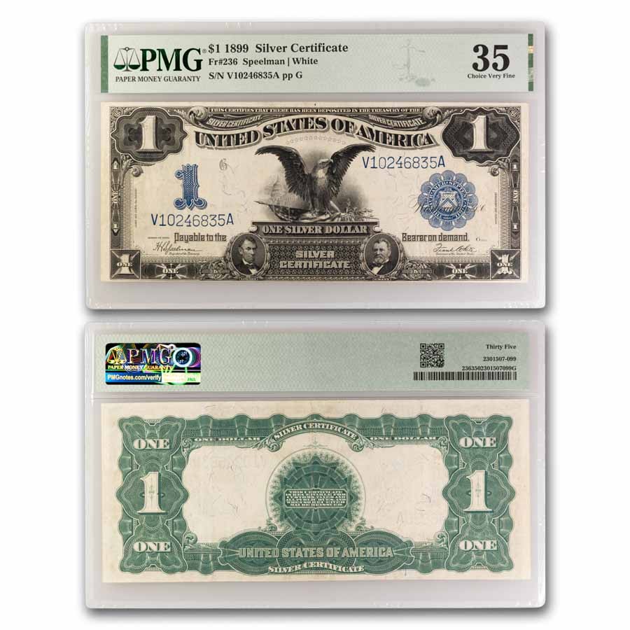 1899 $1.00 Silver Cert. Black Eagle VF-35 PMG (Fr#236)